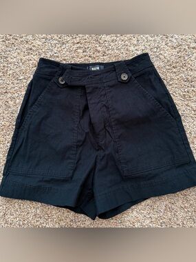 Maeve Black High-Rise Cargo Shorts